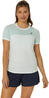 Asics Casual Color Block Women Light Green, White Top