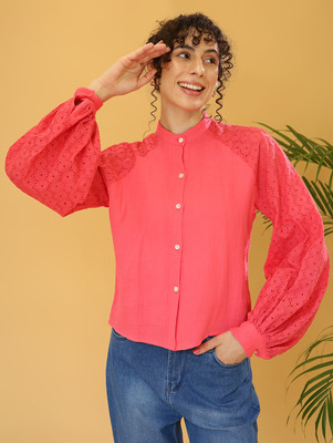 Dressberry Casual Solid Women Pink Top