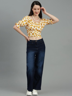 KOTTY Casual Printed Women Yellow Top