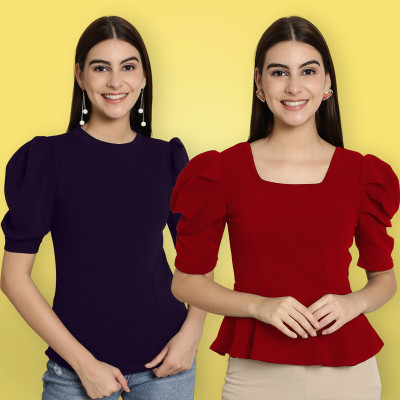 METRONAUT Casual Solid Women Multicolor Top