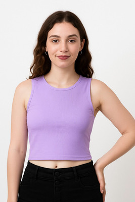 LILASTEX Casual Self Design Women Purple Top