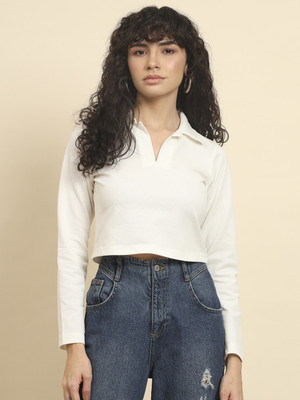 METRONAUT Casual Solid Women White Top