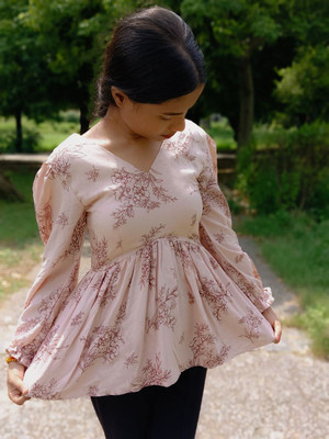 peethpankh Casual Printed Women Pink Top