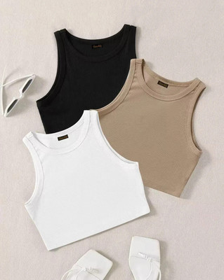 Berry Bird Casual Solid Women Brown Top