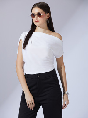 Globus Party Solid Women White Top