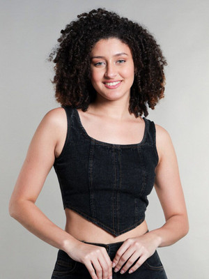 Roadster Casual Solid Women Black Top