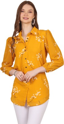 FASHIONS 360 Casual Printed Women Yellow Top