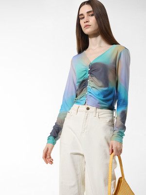 ONLY Casual Tie & Dye Women Multicolor Top