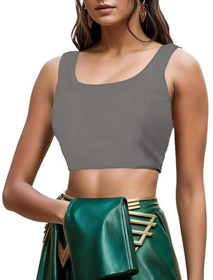 THEBLAZZEE Casual Solid Women Silver Top