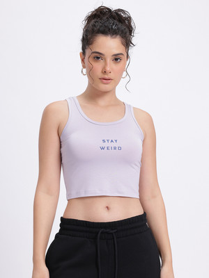 SZN Casual Solid, Printed Women Purple Top