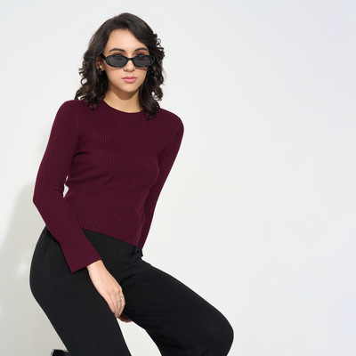 Honey By Pantaloons Casual Self Design Women Red Top