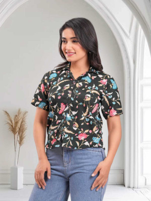 Labhanshi Creation Casual Printed Women Green Top