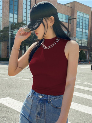 KOTTY Casual Solid Women Maroon Top
