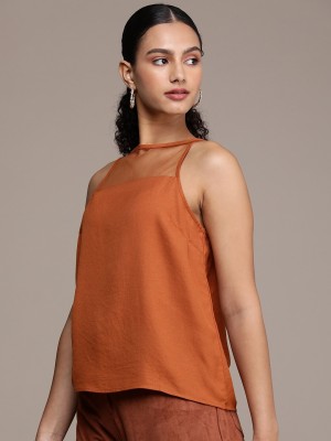 French Connection Casual Solid Women Orange Top