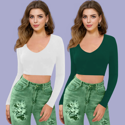 Dream Beauty Fashion Casual Solid Women Green Top