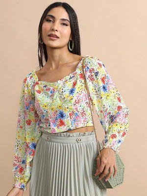 Tokyo Talkies Casual Printed Women Multicolor Top