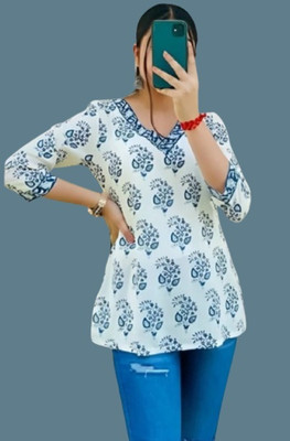 INAYA Casual Printed Women White Top