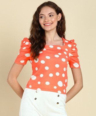 METRONAUT Party Printed Women Orange Top