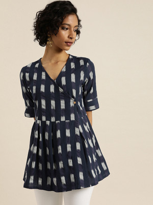 Taavi Casual Printed Women Dark Blue Top