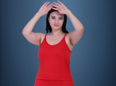 The Unicharm Casual Solid Women Red Top