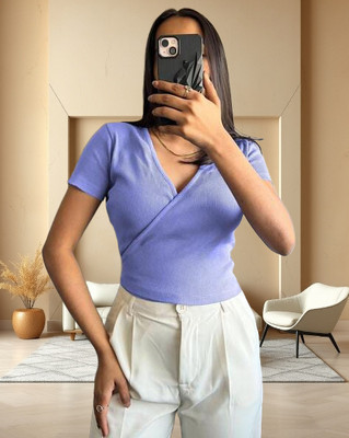 High Cloud Collection Casual Solid Women Purple Top