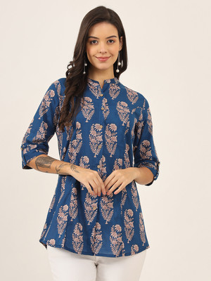 DIVENA Women Printed A-line Kurta(Blue)