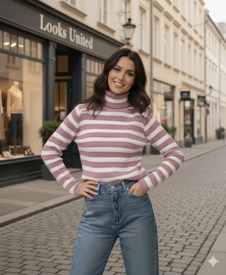 Looks United Casual Striped Women Multicolor Top