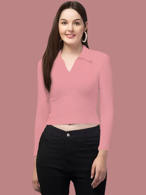 NAVYANKAA Casual Solid Women Pink Top