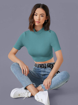 Kashonaa Casual Solid Women Light Green Top