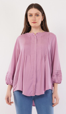 Stylecircle Casual Solid Women Pink Top