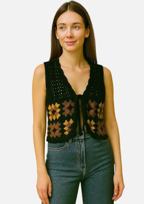 Laxmi Empire Casual Self Design Women Black Top