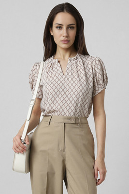 VAN HEUSEN Formal Printed Women Grey Top