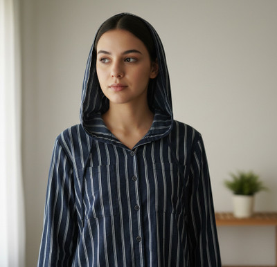 Nainkit Casual Printed Women Light Blue Top