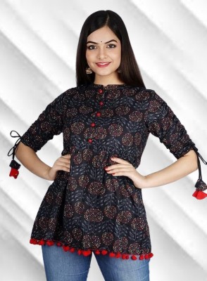 Kapishreshth Casual Printed Women Black Top