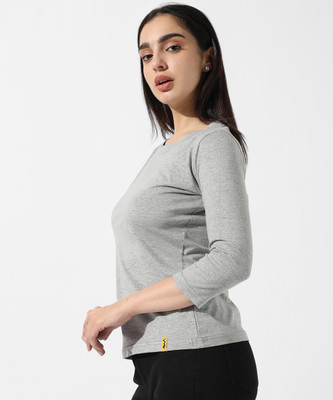CAMPUS SUTRA Casual Color Block Women Grey Top