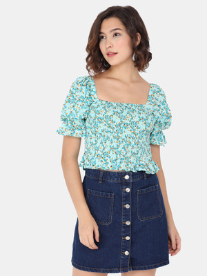 METRONAUT Casual Floral Print Women Green Top