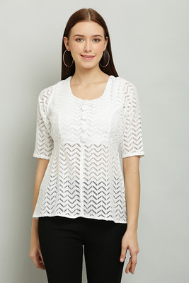 vashist Casual Self Design Women White Top