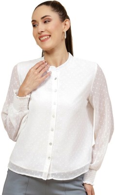 MONTE CARLO Casual Self Design Women White Top