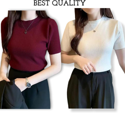 karan gupta Casual Self Design Women Multicolor Top