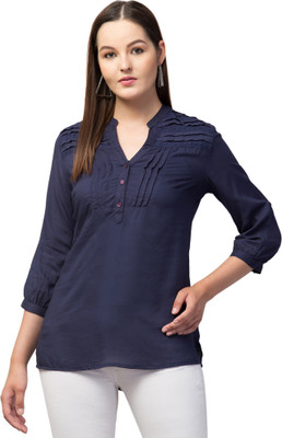 RIHANI FAB Casual Self Design Women White Top