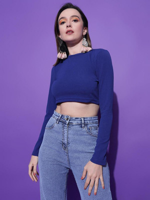 KOTTY Casual Embellished Women Blue Top