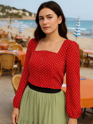 rapido Casual Printed Women Red Top