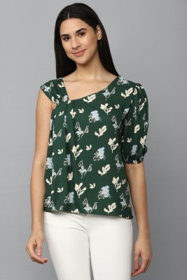 Allen Solly Casual Printed Women Green Top