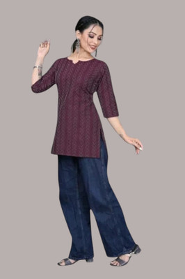 Kfashionbj Women Solid A-line Kurta(Purple)