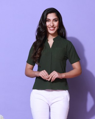 Rutva Enterprise Casual Embellished Women Green Top