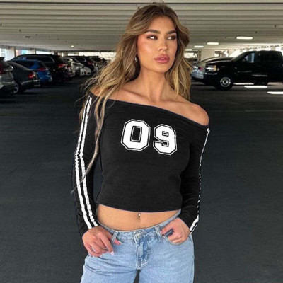 OUTZIDR Casual Graphic Print Women Black Top