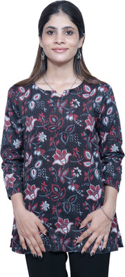 Parakh Casual Floral Print Women Multicolor Top