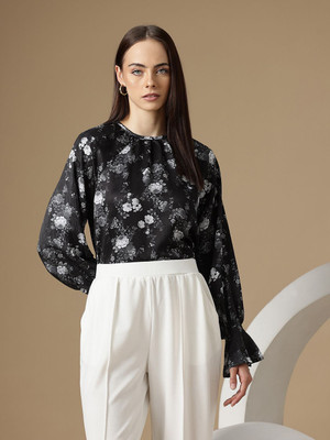 CHEMISTRY Casual Checkered Women Black Top