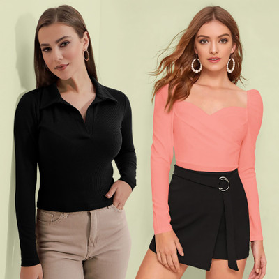 Dream Beauty Fashion Casual Solid Women Pink Top