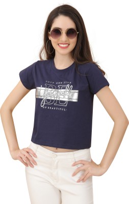 DEE LEAF Casual Printed Women Dark Blue Top